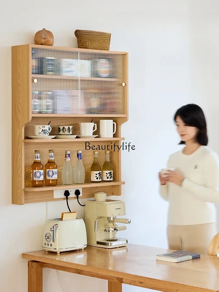 

Kitchen wall cabinet wall household Japanese living room small apartment wall-mounted storage upper dining side