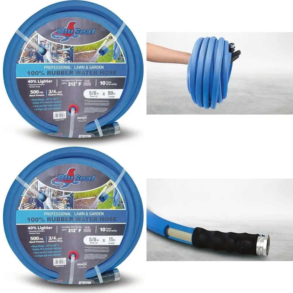 

Rubber Garden Hose - Durable, Lightweight, High-Pressure, Temperature Resistant, 500 PSI, 50F-190F Range, Strong Performance