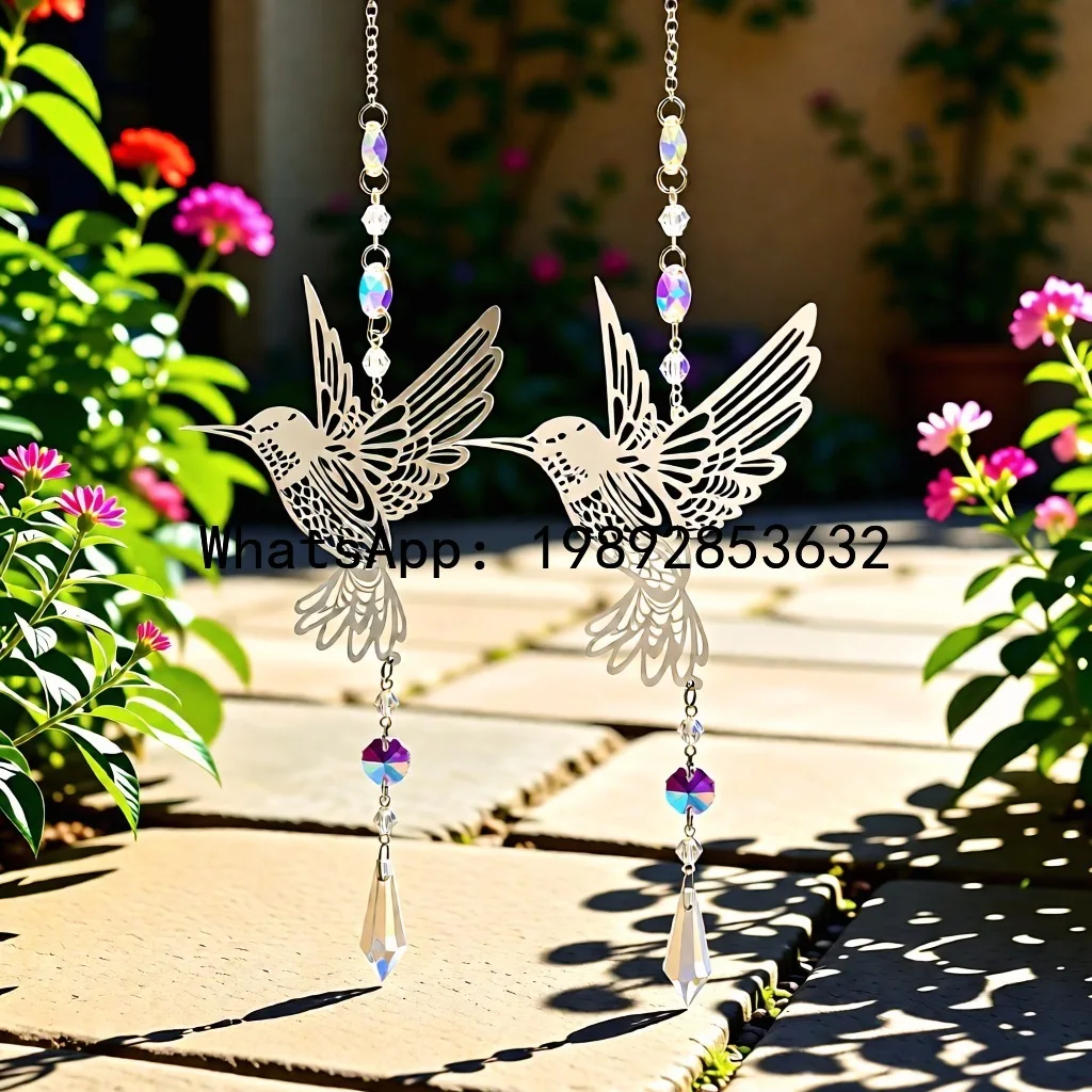 FL Hummingbird Crystal Wind Chimes Sun Catcher Pendant Interior Decoration Ornament Couple Gift Gift