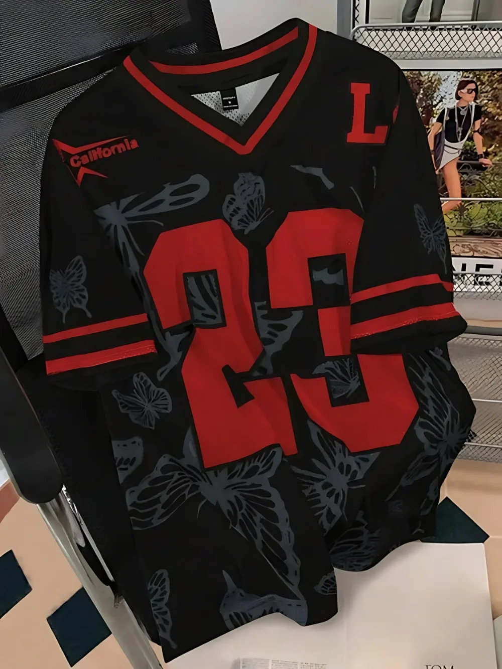 Retro Digital Butterfly3D Print  Sport Quick-dry Breatha Men V-Neck TShirt Outdoor Street Casual Leisure Parent-child Clothing