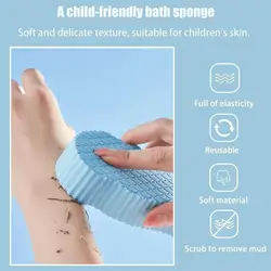 1Pc 3d Kinder Badspons Body Peeling Dode Huid Exfoliërende Massager Schoonmaak Badborstel Exfoliërende