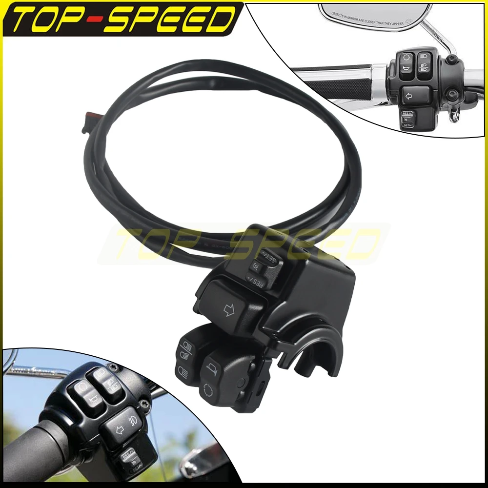 

Motorcycle Cruise Control Switch Cruise ON/OFF Button For Harley Softail Slim Heritage Classic Fat Boy Deluxe Street Bob 2016-25