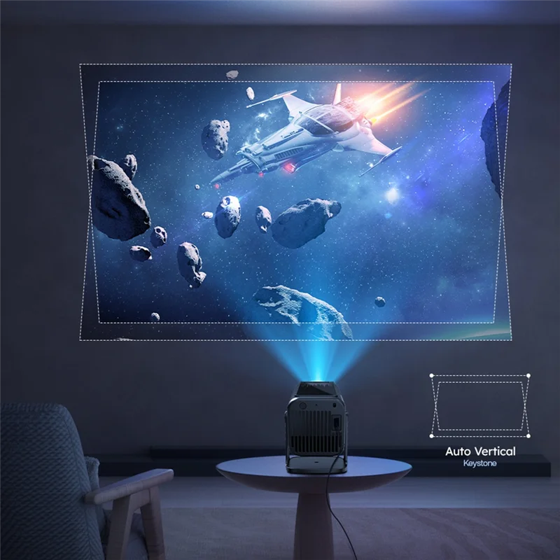 جهاز عرض تلفزيوني ذكي H320 حساس Android 13 Wifi6 300 ANSI 180 °   جهاز عرض مسرح منزلي مرن BT 5.0 Beamer 1920X1080p