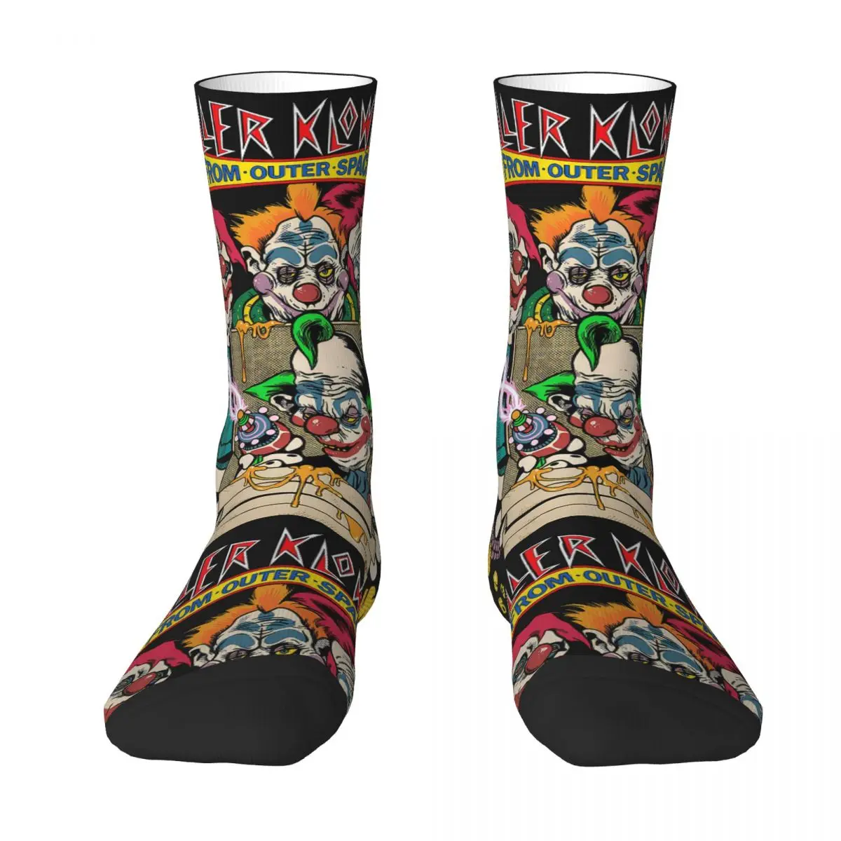 Killer Klowns Retro 90s Men Women Round neck Socks Windproof Novelty Spring Summer Autumn Winter Stockings Gift