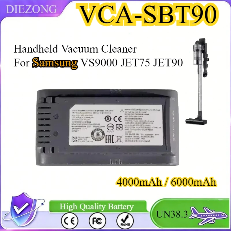 

Vacuum Cleaner Battery VCA-SBT90/XAA VS20R9046T3/AA VS20T7536T5/AA for Samsung Jet 75 Jet 90 Jet75 Pet Jet90 VS9000 VCA-SBT90