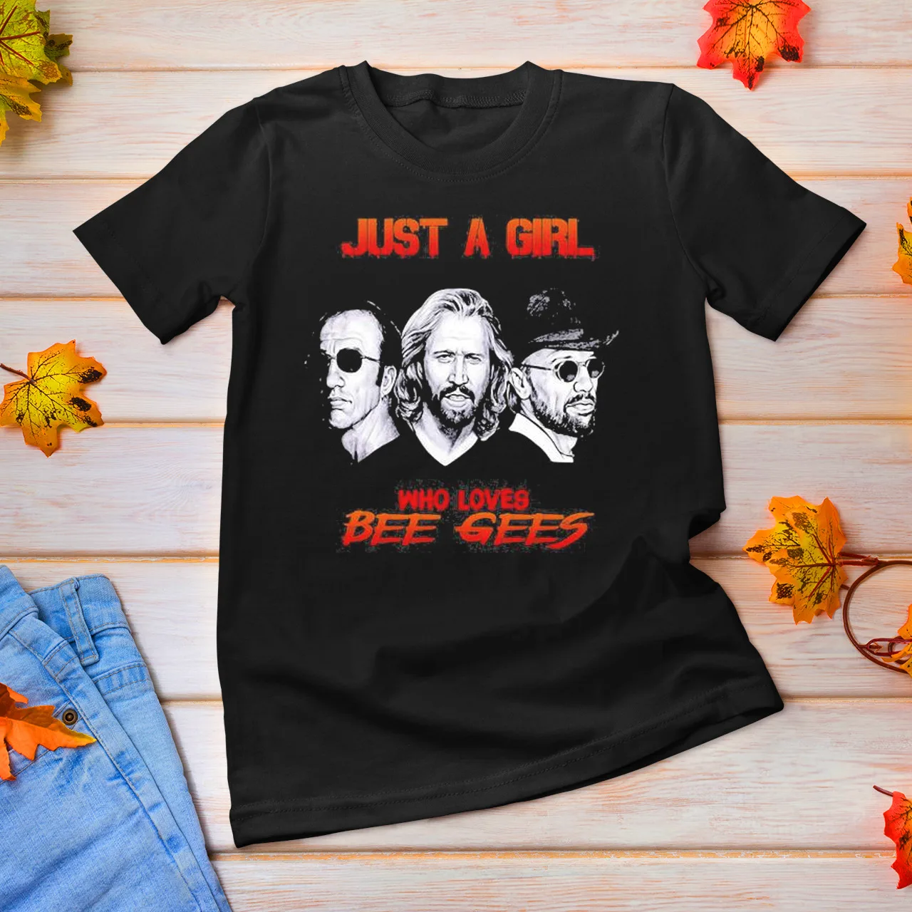 Just A Girl Who Loves Bee Gees Band Cotton Black All Size Unisex T Shirt