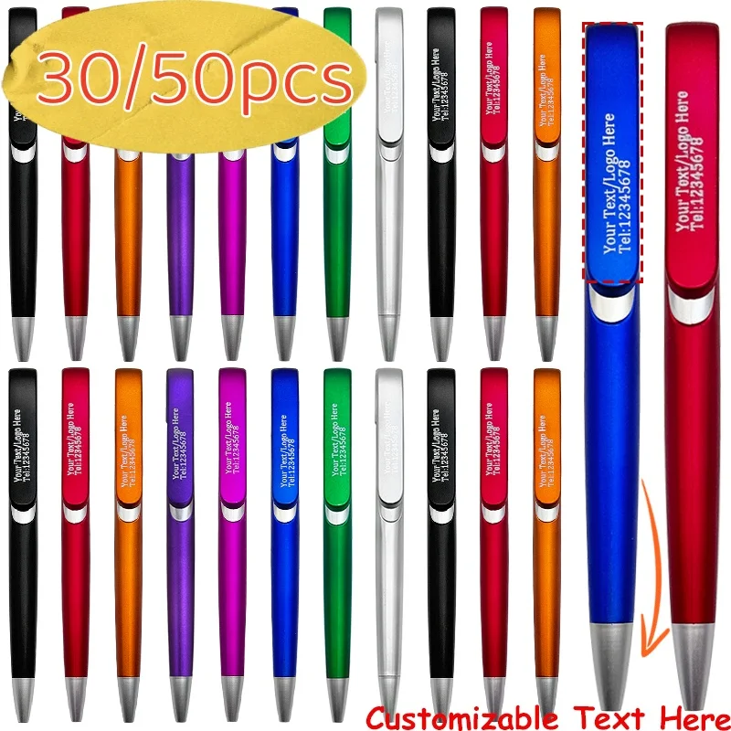 30/50PCS Customizable Ballpoint Pens UV Printing Refillable Pens for Advertising Corporate Events School Supplies Party Gifts