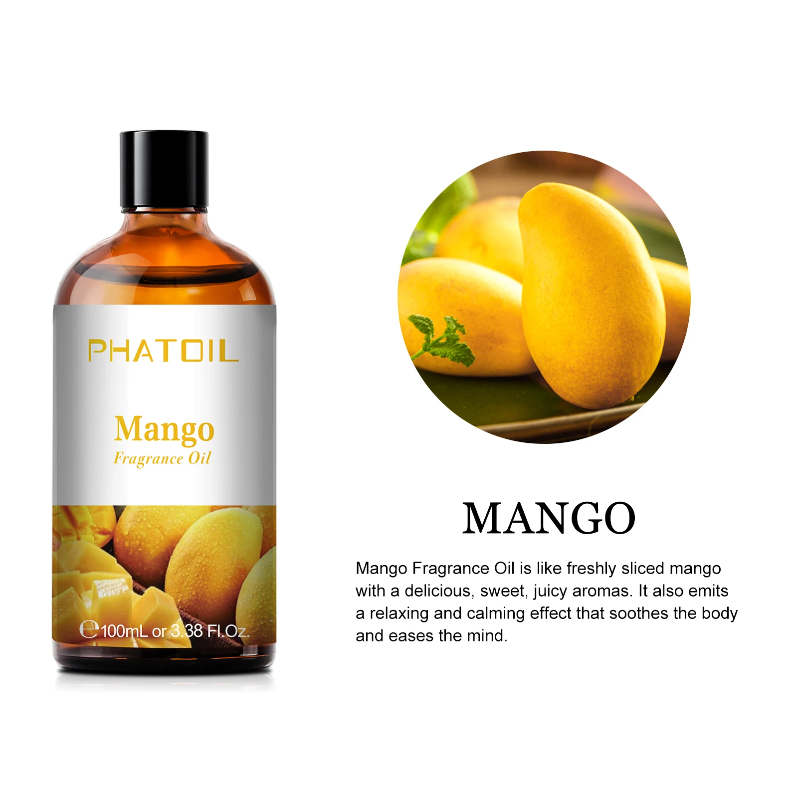 100ML Mango Fragrance Essential Oil Diffuser Apple Banana Grape Cherry Watermelon Lemon Coconut Aroma Oil for Soap Candle Making