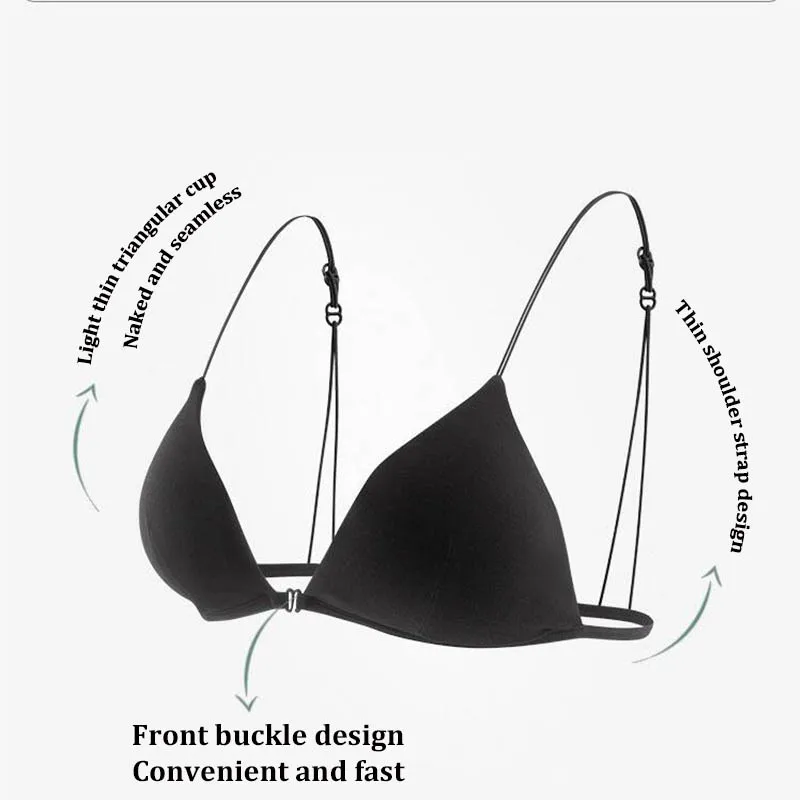 1Pcs Ultra-Thin Seamless Sexy Bra Beauty Back Bra Front Buckle Underwear For Women French Bra Small Chest Triangle Cup Brassiere