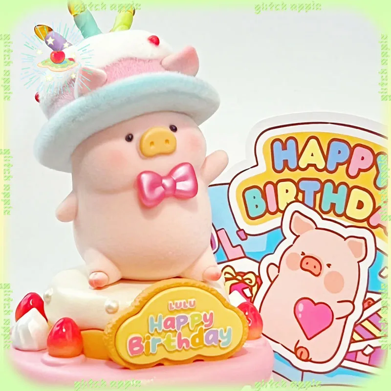 

Lulu The Piggy набор торта на день рождения в честь 5-летия, украшения для кукольной комнаты, подарок, любимые настольные подвески для девочек, милые розовые фигурки