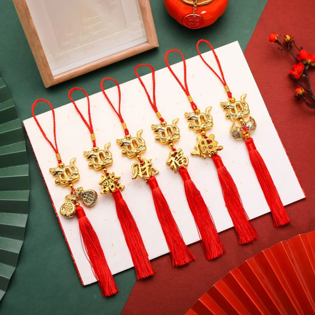 6개입 중국 스타일 펜던트 장식품 자동차 문, 가정 장식, 새해 축제, 벽 내부용 용 장식 액세서리