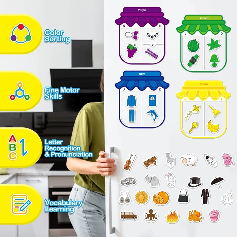 Ensemble de tri de documents magnétiques magiques, jouets de tri de documents pour les tout-petits, tri de documents et de formes, apprentissage alth