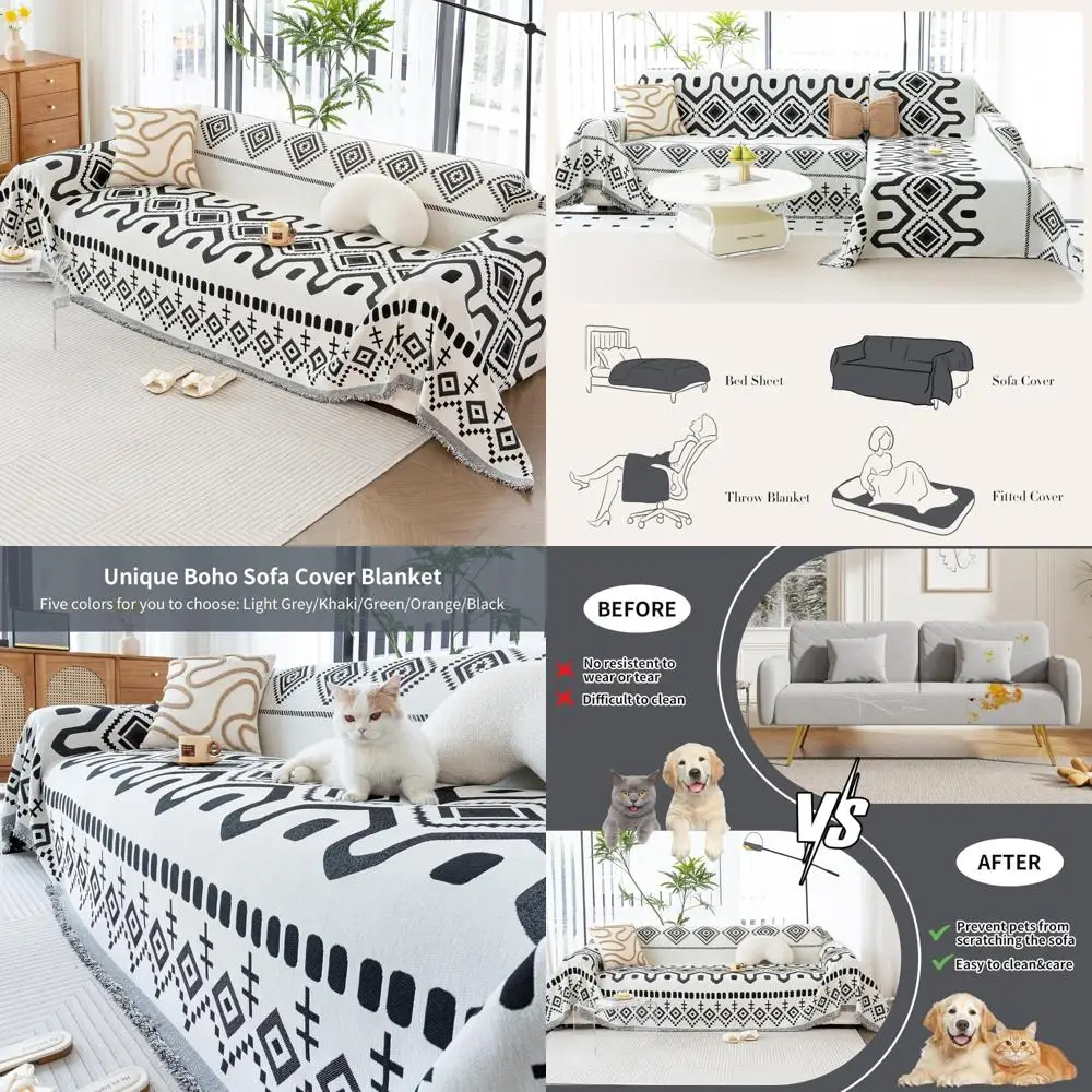 

Приятный для домашних животных моющийся чехол для дивана в стиле бохо из синели для 2-местных диванов, чехлы для диванов в богемном стиле для собак