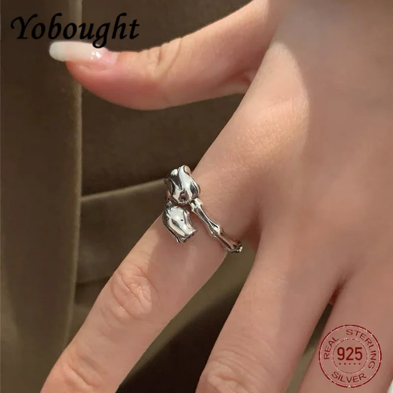 

Truly s925 Silver Charm Rose Ring Vintage Luxury Fashion Personalized Exquisite Jewelry for Women