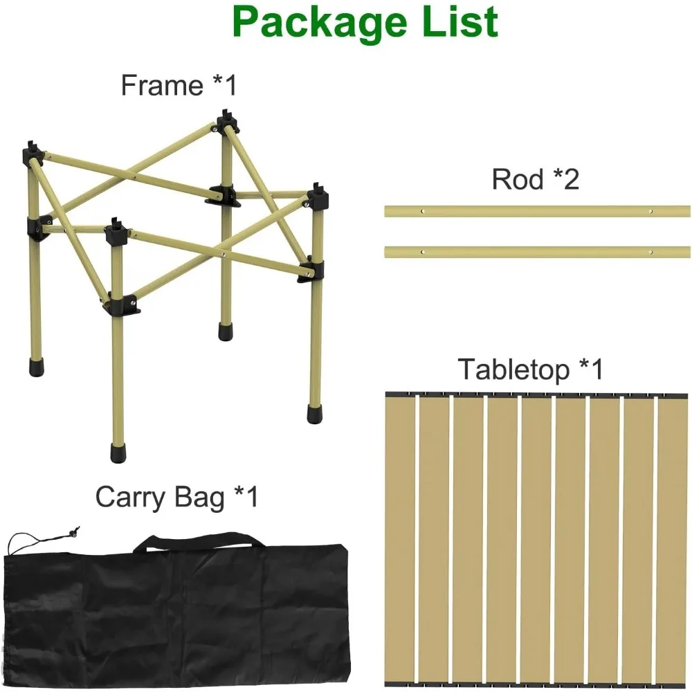 Camping Table Foldable Table, Portable Camp Table for Outdoor,Folding Camping Table with Carry Bag, Lightweight Upgraded Carbon
