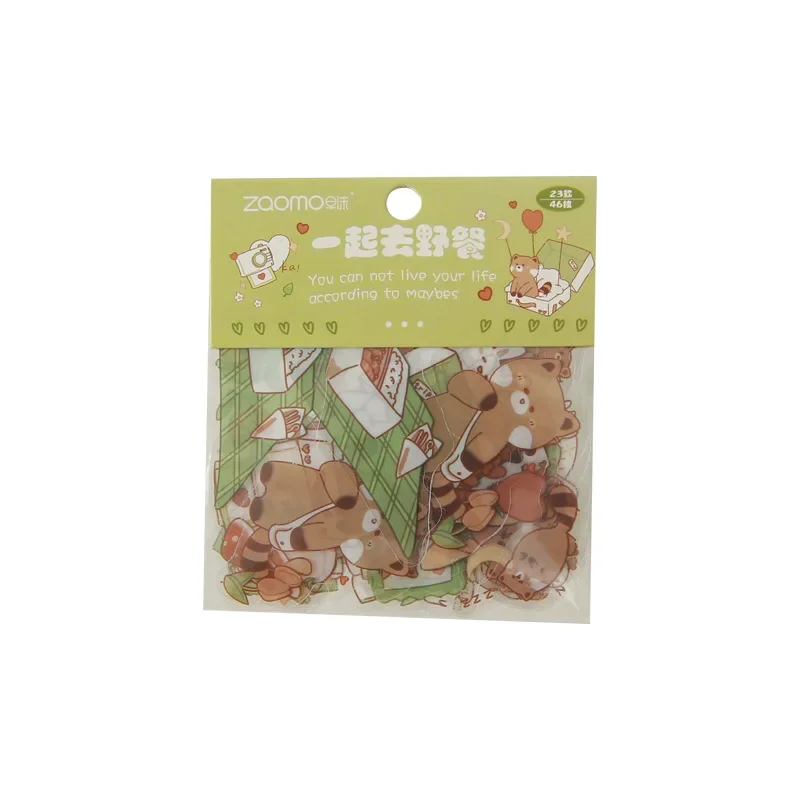 46 pcs/Pack Kawaii Mini Nature Animals PET Waterproof Stickers Cute Scrapbooking Diy Journaling Sticker Stationery Supplies