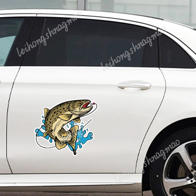 Whl #   صيد الأسماك ملصقات السيارات الكمبيوتر المحمول الفينيل ملصقات الديكور دراجة نارية سيارة الأمتعة