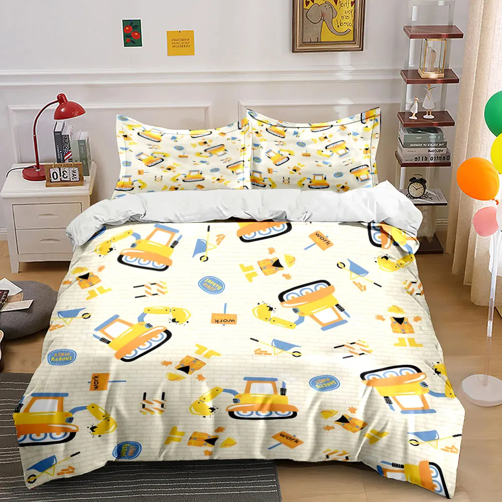 

Construction Theme Bedding Set Soft Comfortable Duvet Cover Bedding Set Included 1*Duvet Cover & 2*Pillowcases, gift