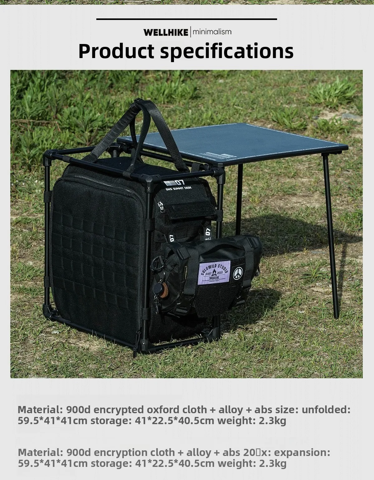 Tactical folding desk bag SWS high-strength aluminum alloy Oxford cloth camping table storage bag