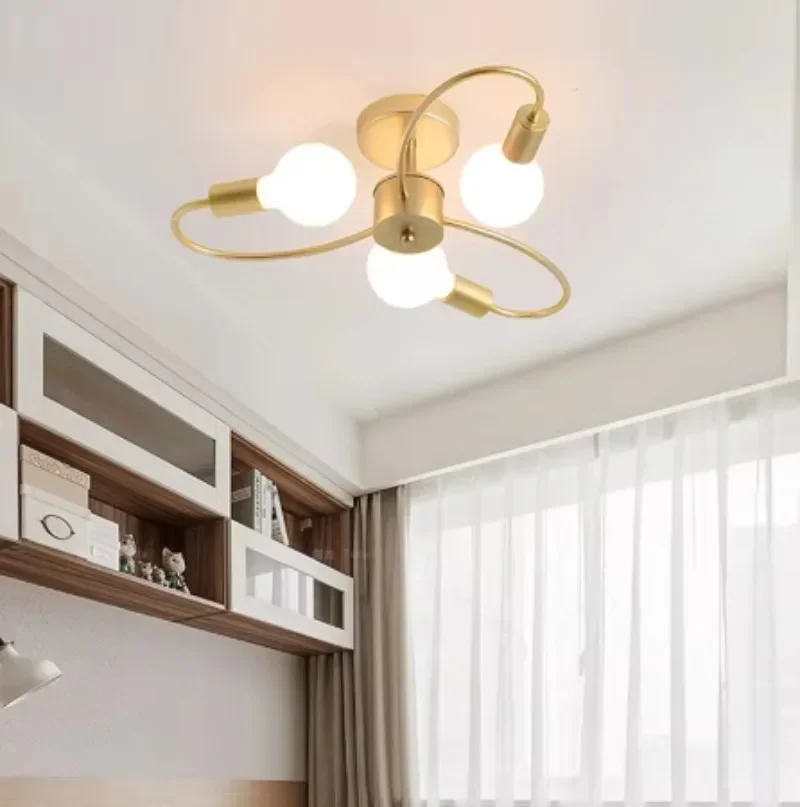 3 Köpfe Gold Design E27 LED Decken leuchten Eisen nordische Leuchten für die Inneneinrichtung Wohnzimmer Esszimmer Decken leuchten