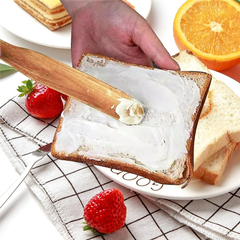 6 Pcs Wooden Spurtle Set Natural Acacias Spatula Kitchen Tools For Stirring For Cooking