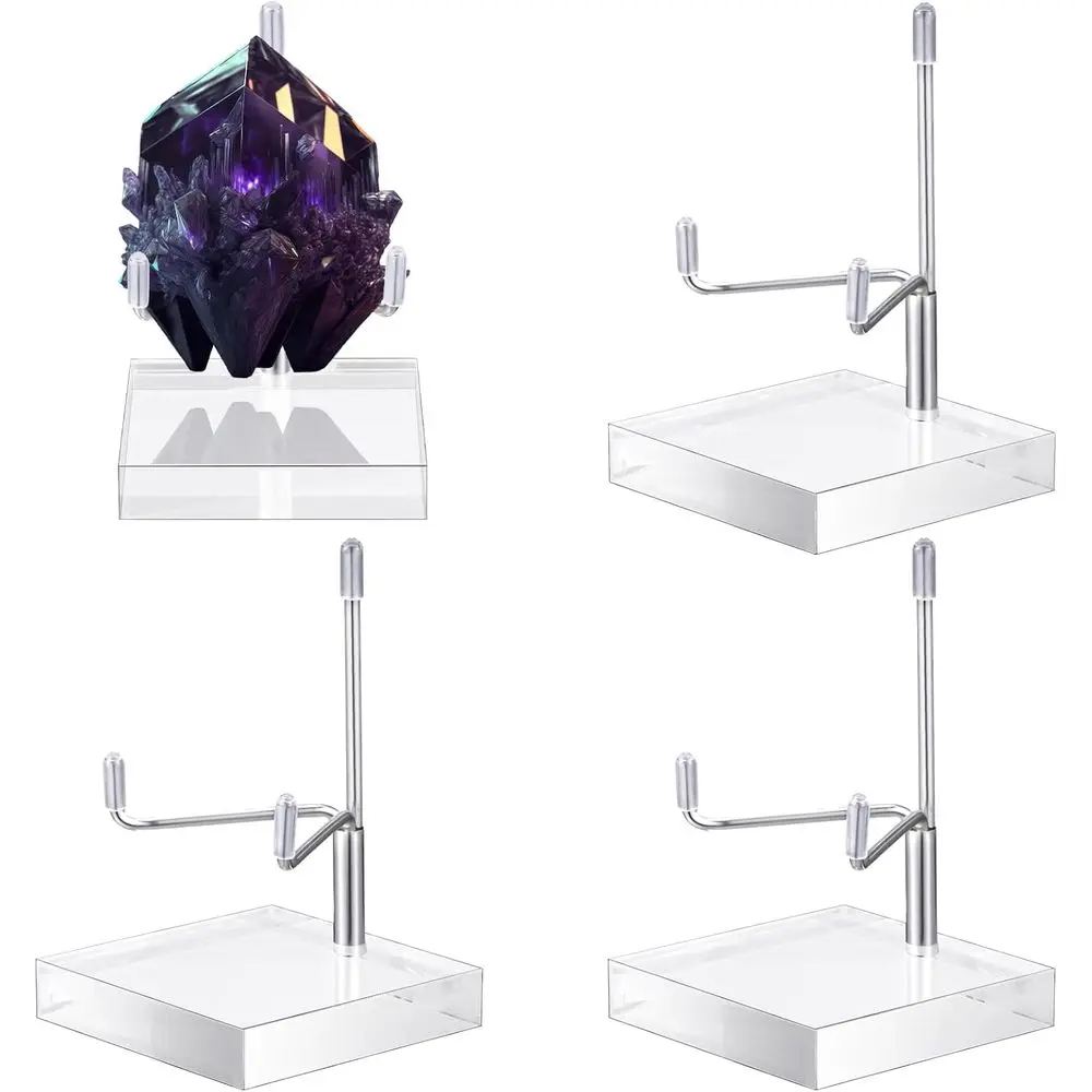 

Adjustable Metal Arm Easel Stand with Acrylic Base for Crystal Clear Plate Display, 2x2x3 Inch
