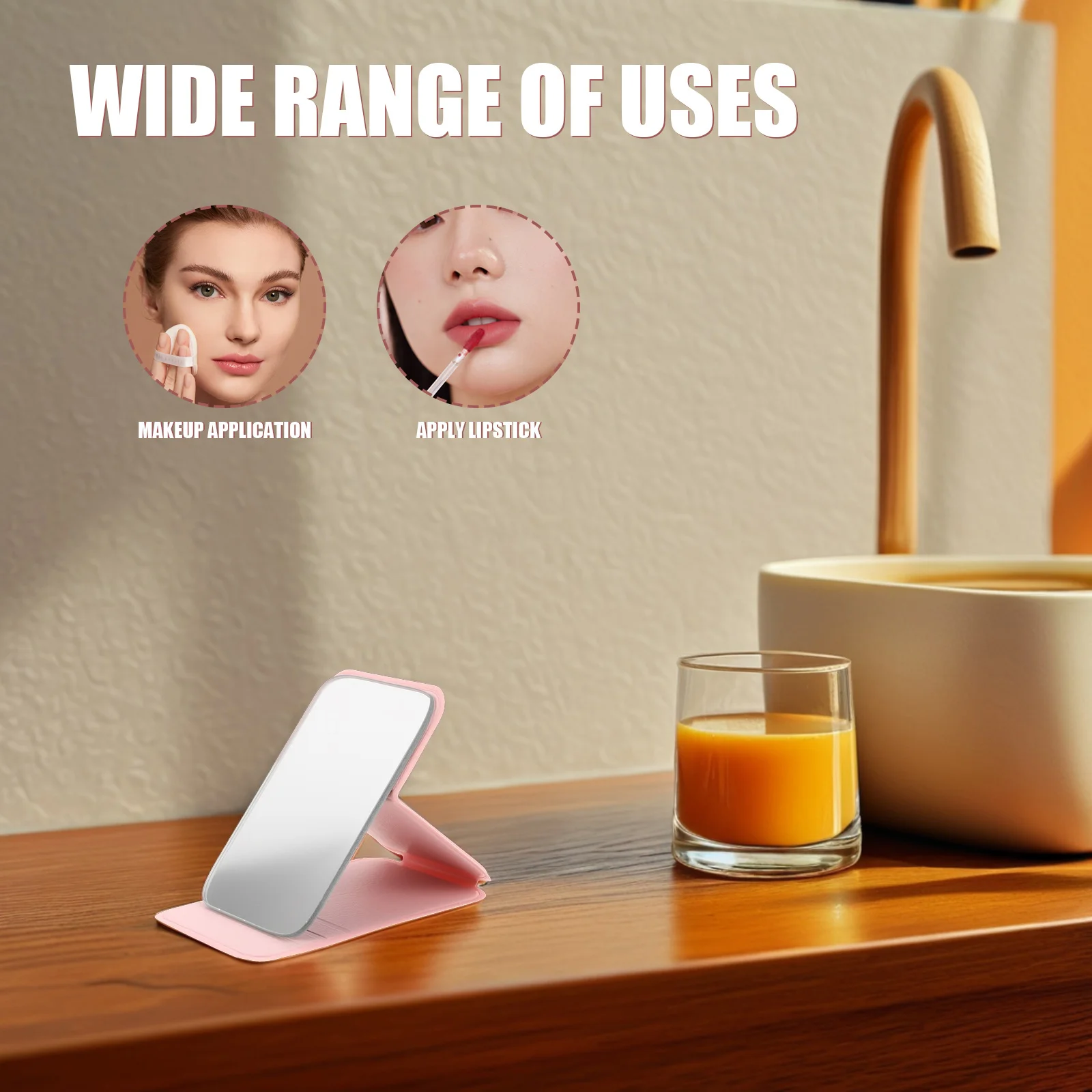 Espelho dobrável bonito compacto pequeno portátil viagem maquiagem vaidade bolsa espelho de bolso mini portátil uso pessoal