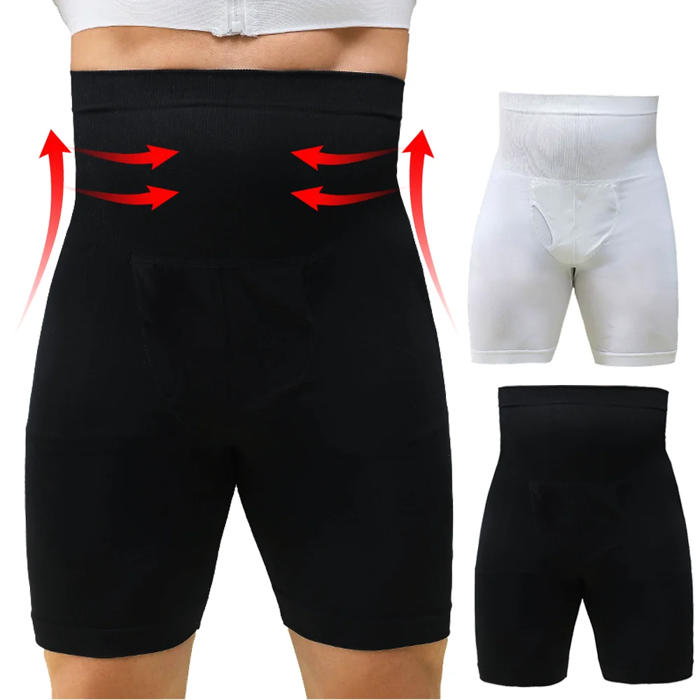 

Men Tummy Control Shorts Body Shaper Compression High Waist Trainer Belly Trimmer Panties Slimming Shapewear Boxer Underwear