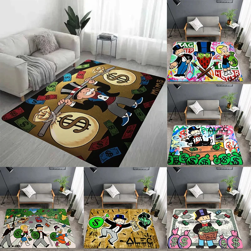 

Game Dollar Monopoly Cartoon Money Rug Carpet for Living Room Bedroom Home Decor Floor Mat Non-slip Decoration for Sofa Doormat