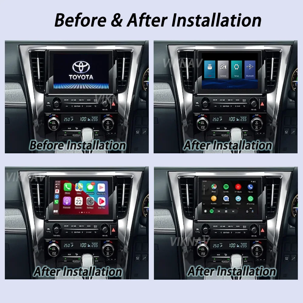 Viknav Linux Interface Box For Toyota Alphard Aisin Fujitsu Ten 2015-2019 Wireless Apple CarPlay Android Auto