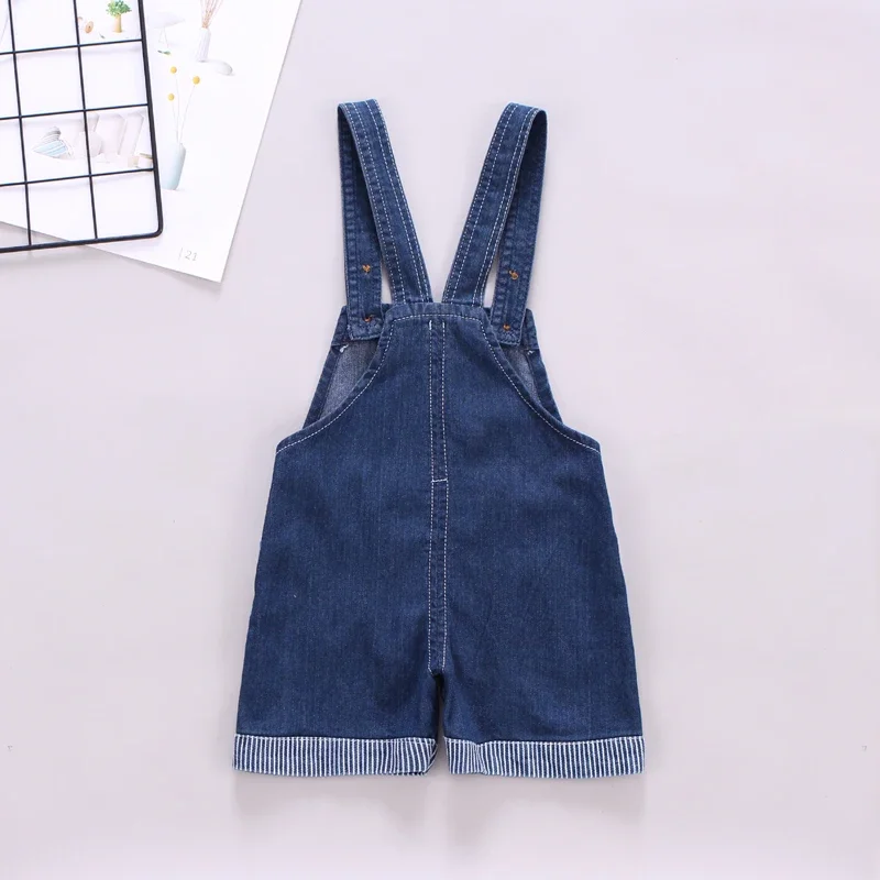 DIIMUU Summer 1-3Y Children Kids Baby Boys Denim Pants Infants Girls Short Overalls Clothing Kid Casual Cartoon Print Bottoms