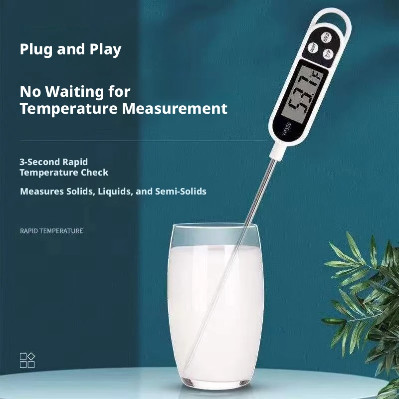 Termómetro Digital de Sonda para Alimentos, Agua, Aceite y Leche - Electrodoméstico de Cocina con Medición Precisa de Temperatura