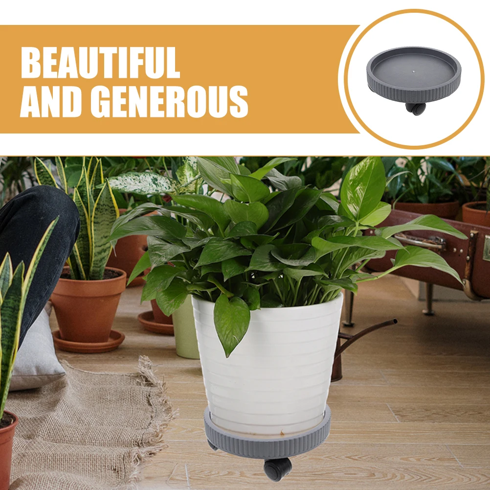 

PP Material Flower Pot Tray with Wheels Rolling Plant Stand for Balcony Home Decor Movable Gardening Planter Base