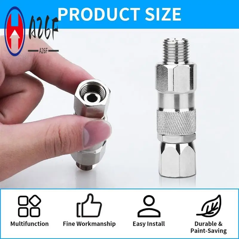 

A26F-Stainless Steel Airless Spray Swivel Joint 1/4-Inch High Pressure Painting Supplies Airless Spray Whip Hose Swive(6Pack)