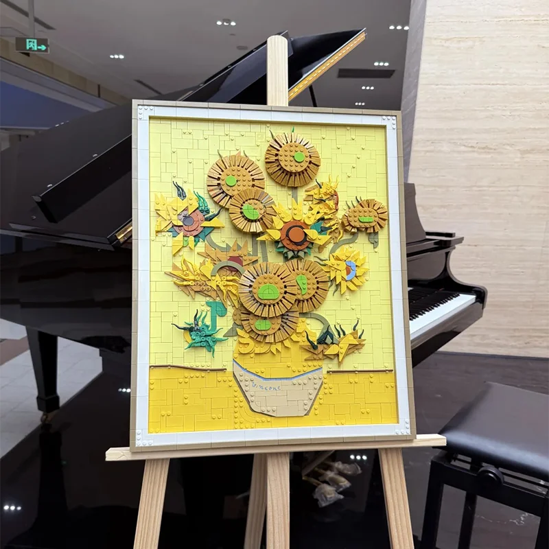 

New Sunflower World-famous Art Painting Van Gogh Model Building Blocks Creative Decoration Gift Toys Children's Holiday Gift