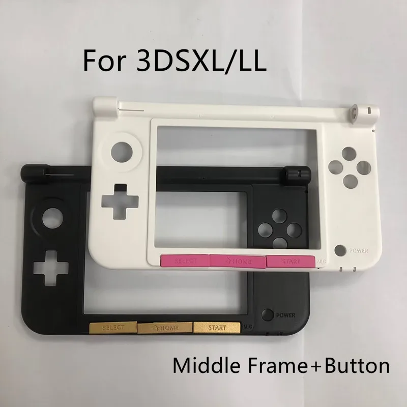 Sostituzione per 3DS XL/LL per 3dsxl/LL Custodia a conchiglia Telaio centrale in plastica Bianco/Nero Con/Non seleziona il set di pulsanti di avvio domestico