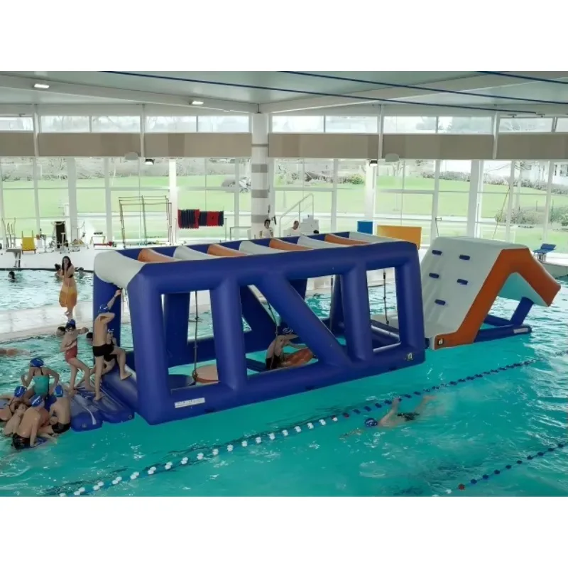Inflatable Aqua Rope Swing Challenge - Floating Obstacle Course Station for Pools, Water Parks & Amusement Parks