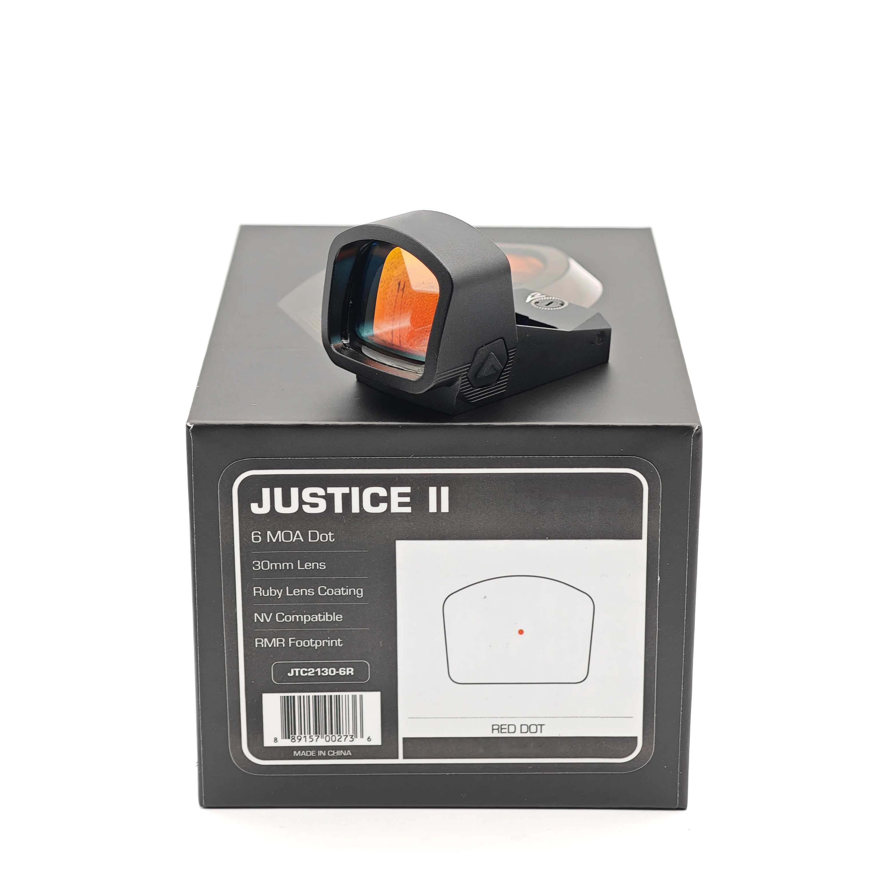 Justice II 1x30 Reflex 4 Multi-Reticle 6MOA Groen 6 MOA Red Dot Sight Shake N' Wake