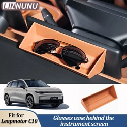 LINNUNU Car Instrument panel storage box For Leapmotor C10 2024 2025 2026 Glasses case Behind Screen Auto Interior Accessories