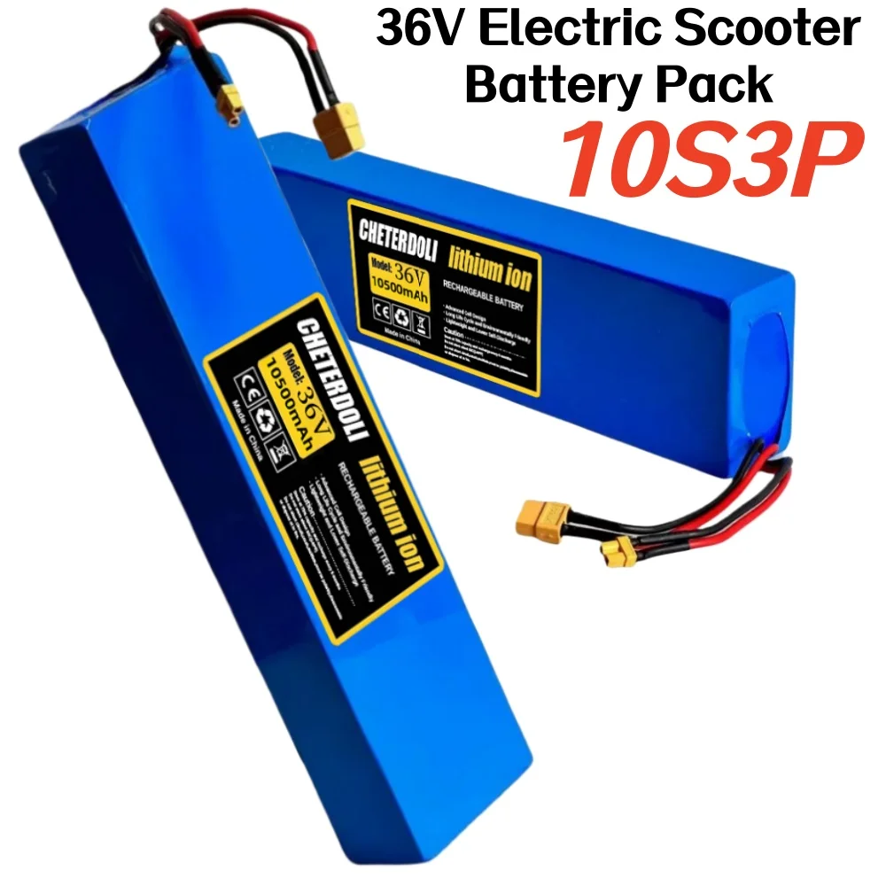 10S3P 36V 10500mAh 電動スクーター用リチウム電池 18650 バッテリーパック 36V 150W-350W 電動スクーター用バッテリー BMS付き