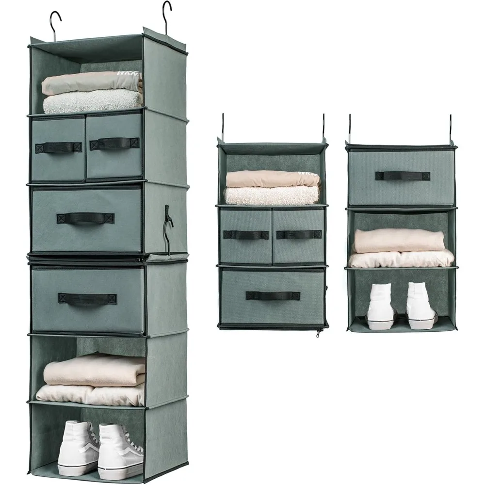 

6 Shelf Seperable Hanging Closet Organizer and Storage Shelves - Hanging Organizer for Closet, Hanging Shelves for Closet