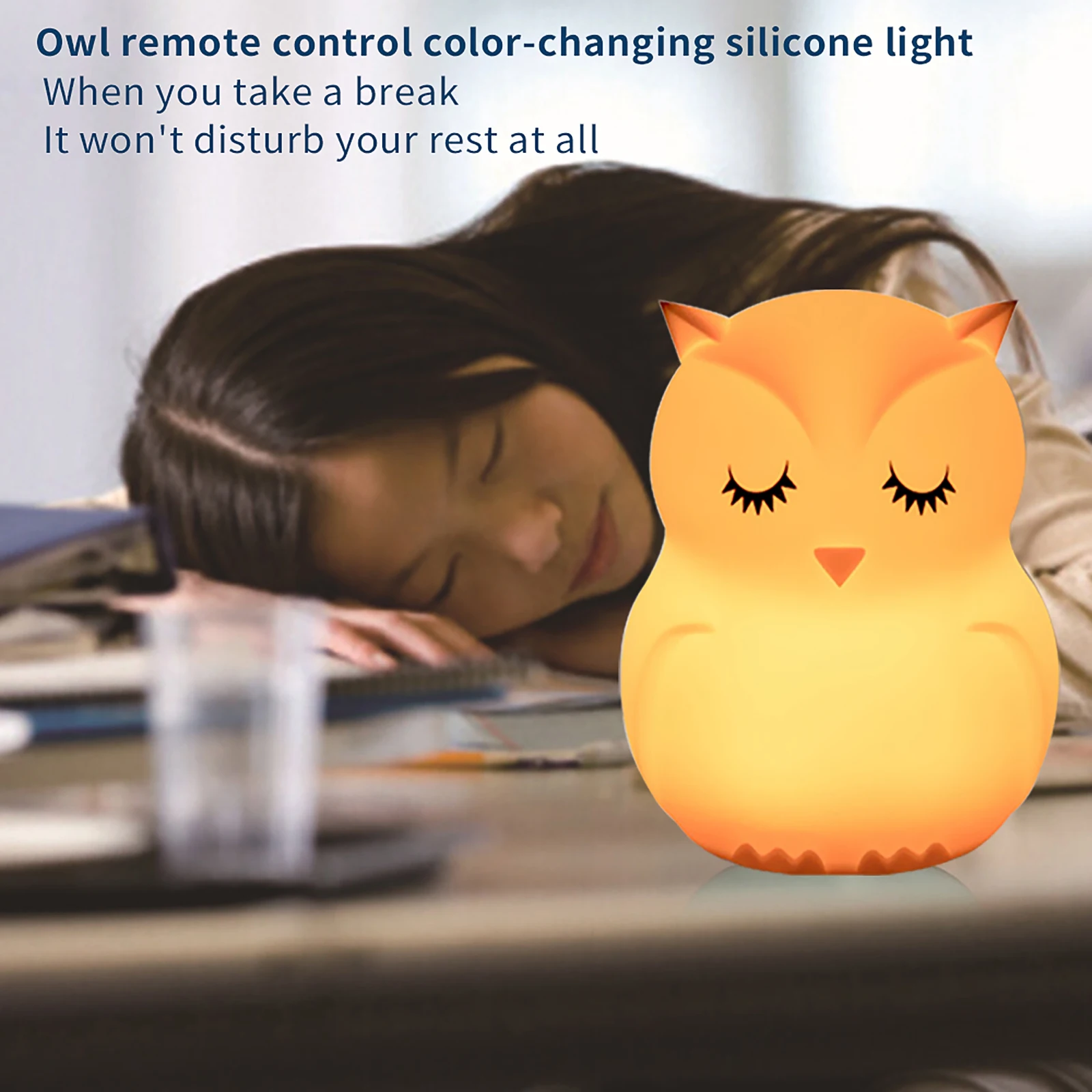 LED Night Light Remote Control Color Changing Silicone Lights Rechargeable Bedside Lamp For Children Baby Kid Christmas Decora