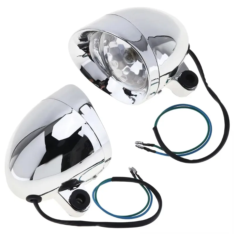 

2pcs 10W Universal Motorcycle Headlights Motorbike Retro Bullet Fog Light Auxiliary Light Motorcycle Accessories
