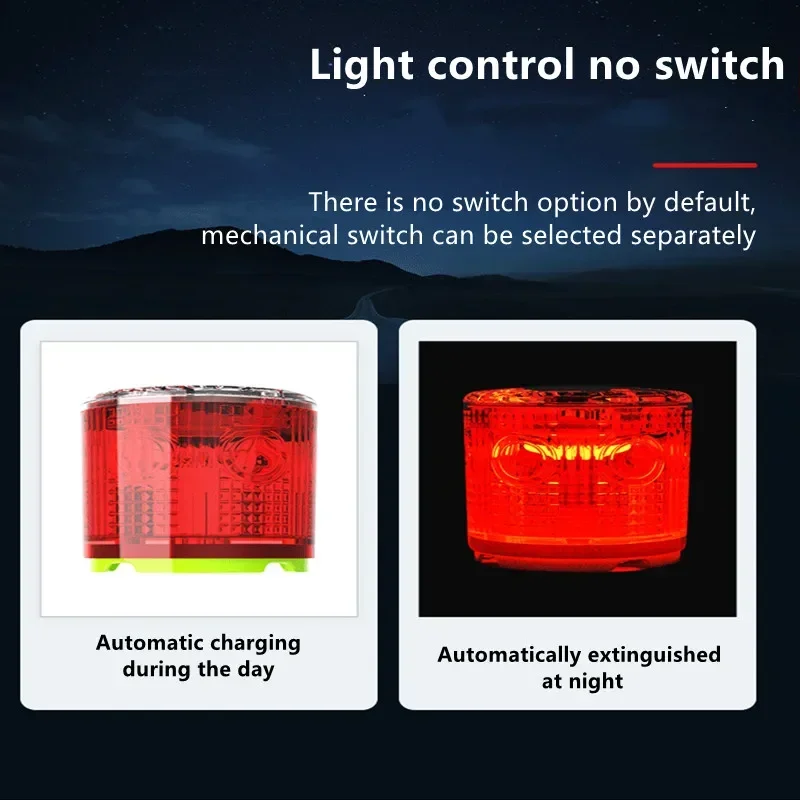 1 pz ad energia solare led spia camion lampeggiante forte gru magnetica tetto notte ostruzione magnetica luce lampeggiante