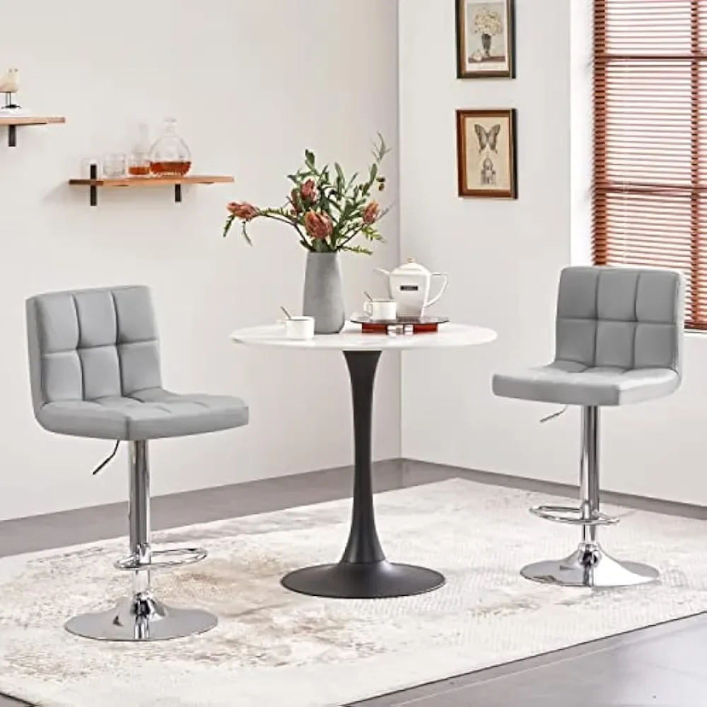 

Bar Stools 4pcs Modern Adjustable Kitchen Island Chairs Counter Height Barstools Swivel PU Leather Chair Black High quality