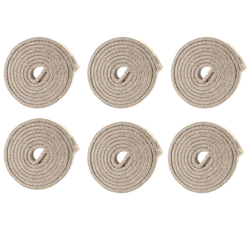 ABBN-6X Self-Stick Heavy Duty Felt Strip Roll For Hard Surfaces (1/2 Inch X 60 Inch), Creamy-White