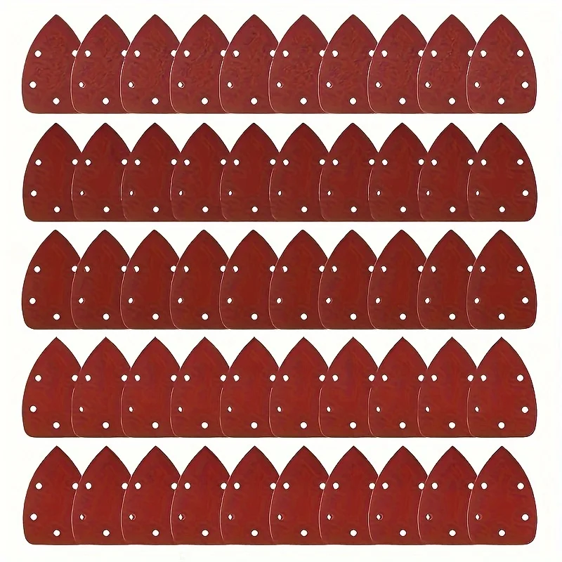 10pcs Self-Adhesive Triangle Sandpaper Discs 5-Hole Delta Sander Hook Loop Abrasive Tools for Polishing