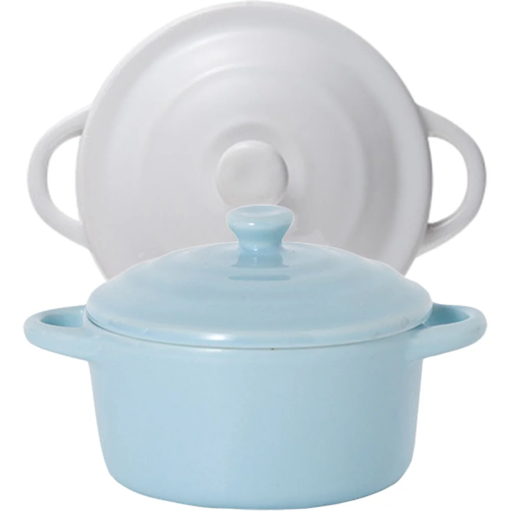 

2Pcs Exquisite Ceramic Double Handle Bowl Scratch Resistant Oven Safe Baking Bowl for Rice Noodles Soup Salad Fruit Household