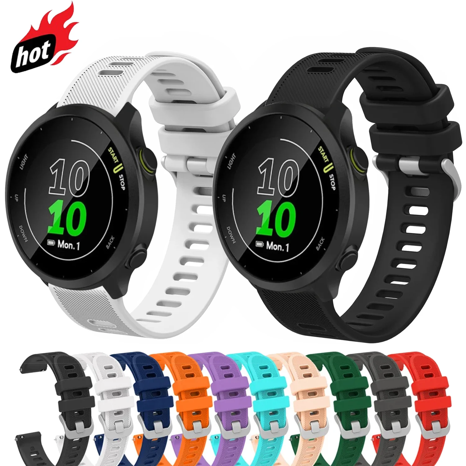 20 MM Strap Offizielle Sport Silikon Quick Release Für Garmin Forerunner 55 158 Handgelenk Band 245 245 M 645 armband zubehör