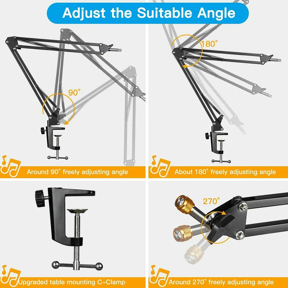 Hyperx Quadcast Mic Stand Professional Adjustable Scissor Microphone Boom Arm Compatible with Hyperx Quadcast S Microphones